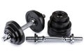 Ajustable dumbbells and stack of metallic disks