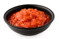 Ajvar in a black ceramic bowl