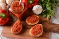 Ajvar, a delicious roasted red pepper and eggplant dish Royalty Free Stock Photo
