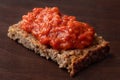 Ajvar on a slice of health bread