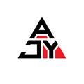 AJZ triangle letter logo design with triangle shape. AJZ triangle logo design monogram. AJZ triangle vector logo template with red Royalty Free Stock Photo
