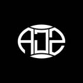 AJZ abstract monogram circle logo design on black background. AJZ Unique creative initials letter logo Royalty Free Stock Photo