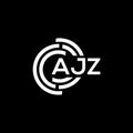 AJZ letter logo design on black background. AJZ creative initials letter logo concept. AJZ letter design Royalty Free Stock Photo