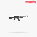 AK-47 assault rifle flat vector icon Royalty Free Stock Photo