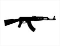 AK47 gun silhouette vector art white background