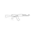 AK47 icon. Element of Army for mobile concept and web apps icon. Outline, thin line icon for website design and development, app