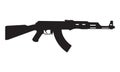 AK47 icon. Kalashnikov machine gun black silhouette. Vector illustration Royalty Free Stock Photo