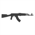 AK47 icon. Kalashnikov machine gun black silhouette. Vector illustration Royalty Free Stock Photo