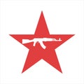 AK47 icon. Kalashnikov machine gun black silhouette. Vector illustration Royalty Free Stock Photo