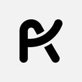 AK Initial Simple Unique Logo Design Royalty Free Stock Photo