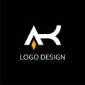 Ak lettter for simple logo design Royalty Free Stock Photo