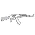 AK 47 Machine Gun Kalashnikov Vector Illustration