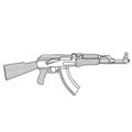 AK 47 Machine Gun Kalashnikov Vector Illustration Royalty Free Stock Photo