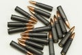 Ak-47 Rifle Cartridge Hollow Point Bullet 7.62x39mm Ammo Laying On Side