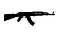 Ak47 Silhouette Icon. Kalashnikov Assault Rifle Pictogram. Russian Machine Gun Icon. Weapon Symbol. Steel War Ammunition Royalty Free Stock Photo