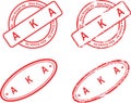 AKA red stamp acronym sticker collection Royalty Free Stock Photo