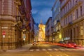 AkadÃÂ©mia street in Budapest leading to Parliament building