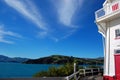 Akaroa bay lighthouse Royalty Free Stock Photo