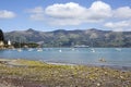 Akaroa Town Bay With A Lighthouse Royalty Free Stock Photo