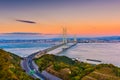 Akashi Kaikyo Bridge across the Seto Inland Sea, Japan Royalty Free Stock Photo