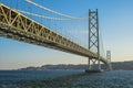 Akashi Kaikyo Bridge links Kobe on Honshu to Iwaya on Awaji island