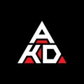 AKD triangle letter logo design with triangle shape. AKD triangle logo design monogram. AKD triangle vector logo template with red Royalty Free Stock Photo