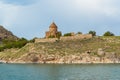 Akdamar Island with Armenian Cathedral Church of Holy Cross in Van Lake. Turkey Royalty Free Stock Photo