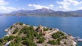 Akdamar Island in Van Lake. The Armenian Cathedral Church of the Holy Cross - Akdamar - Ahtamara - Turkey Royalty Free Stock Photo