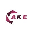 AKE creative minimalist letter logo. AKE unique vector initials alphabet letter logo design Royalty Free Stock Photo
