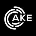 AKE letter logo design on black background. AKE creative initials letter logo concept. AKE letter design Royalty Free Stock Photo