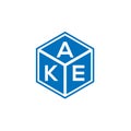 AKE letter logo design on black background. AKE creative initials letter logo concept. AKE letter design Royalty Free Stock Photo