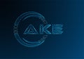 AKE low poly letter logo vector design. Royalty Free Stock Photo