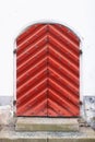 Detail of a wooden door of the medieval Akershus Fortress in Oslo, Norway, Europe. Royalty Free Stock Photo