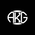 AKG abstract monogram circle logo design on black background. AKG Unique creative initials letter logo..AKG abstract monogram Royalty Free Stock Photo