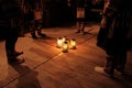 Akha hill tribes performing arts, traditional clothes dance around lanterns