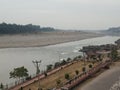 aerial view of the Chenab river in Akhnoor