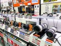 Lots of camera lens on display in Yodobashi Akihabara shopping mall