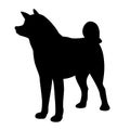 Akita inu dog vector illustration black silhouette profile