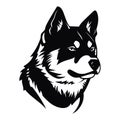 Akita inu silhouette in black color. Laser cutting eps10 vector template