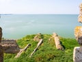 Ruins of the citadel of the Bilhorod-Dnistrovskyi fortress Royalty Free Stock Photo