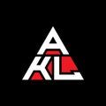 AKL triangle letter logo design with triangle shape. AKL triangle logo design monogram. AKL triangle vector logo template with red Royalty Free Stock Photo