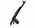 Akm assault rifle 3d illustration Royalty Free Stock Photo