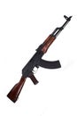 AKM Avtomat Kalashnikova Kalashnikov assault rifle on white background Royalty Free Stock Photo