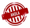 Akola - Red grunge button, stamp Royalty Free Stock Photo