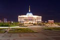 Akorda - residence President Republic of Kazakhstan in the evening. Astana
