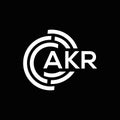 AKR letter logo design on black background. AKR creative initials letter logo concept. AKR letter design Royalty Free Stock Photo
