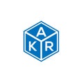 AKR letter logo design on black background. AKR creative initials letter logo concept. AKR letter design Royalty Free Stock Photo