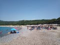 Akra Kastrosykia beach and forest behind Greece Royalty Free Stock Photo