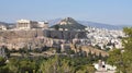 Akropolis and Lykavittos in Athens Royalty Free Stock Photo