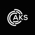 AKS letter logo design on black background. AKS creative initials letter logo concept. AKS letter design Royalty Free Stock Photo